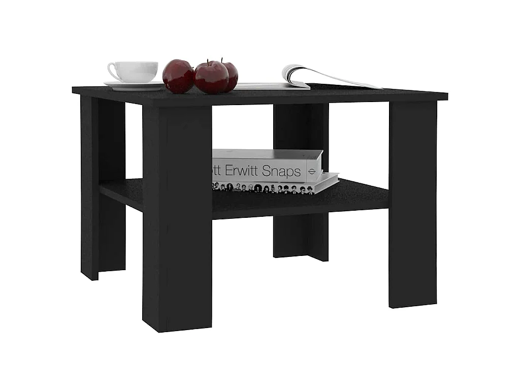 Tavolino da Salotto Nero 60x60x42 cm in Legno Multistrato