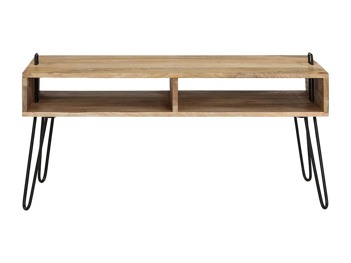 Mesa de centro em madeira de mangueira maciça 100x60x45 cm