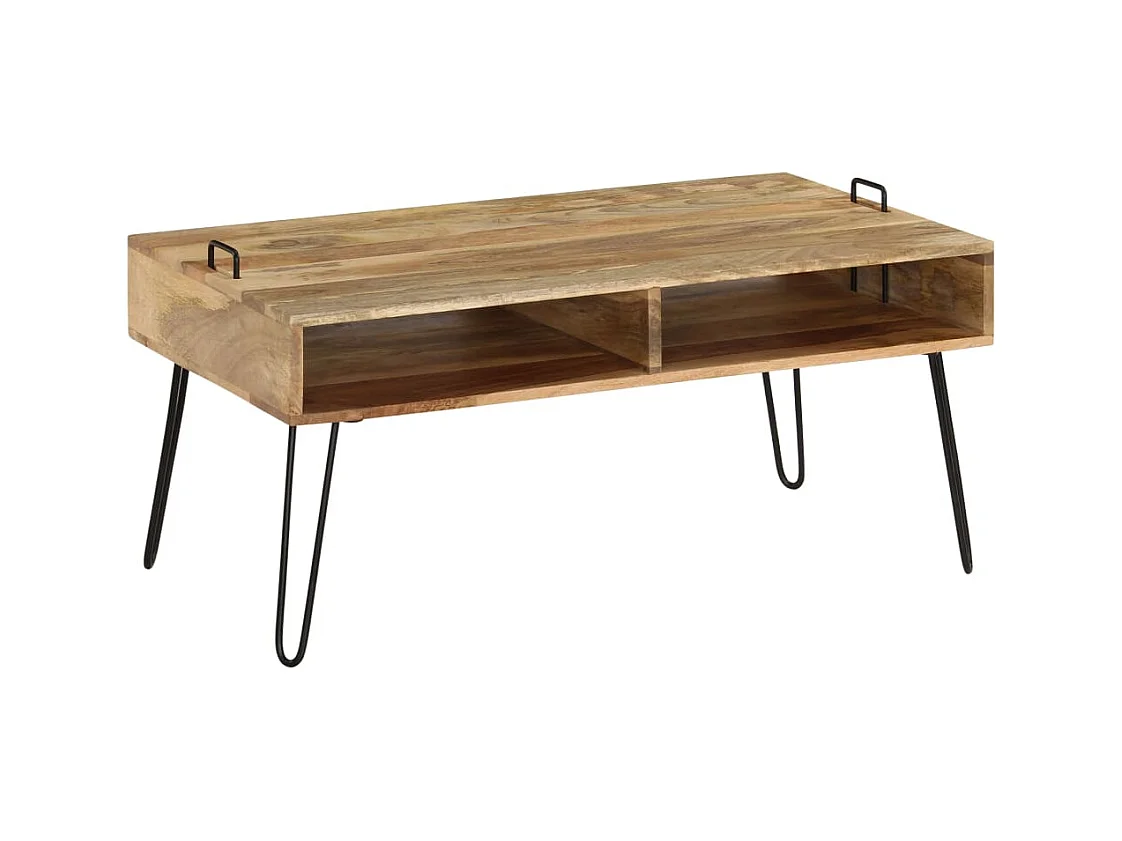 Mesa de centro em madeira de mangueira maciça 100x60x45 cm