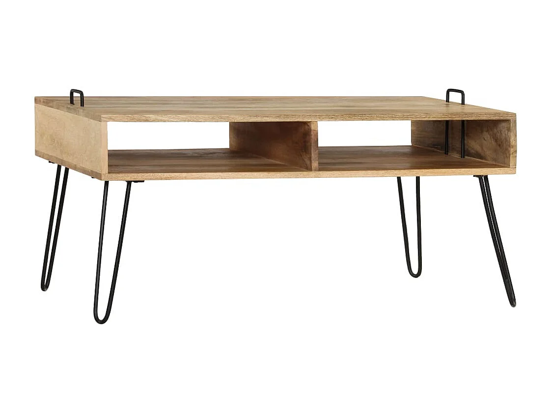 Mesa de centro em madeira de mangueira maciça 100x60x45 cm