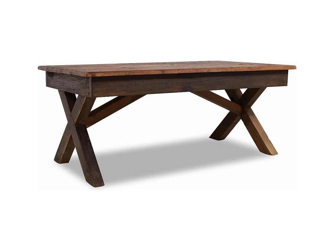 Table basse bois de récupération mélangé 110x60x45 cm