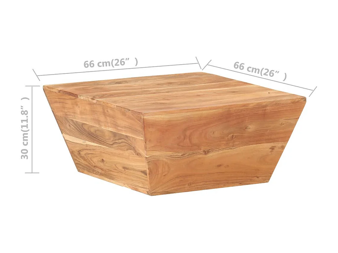 Mesa de centro em forma de V 66x66x30 cm acácia maciça