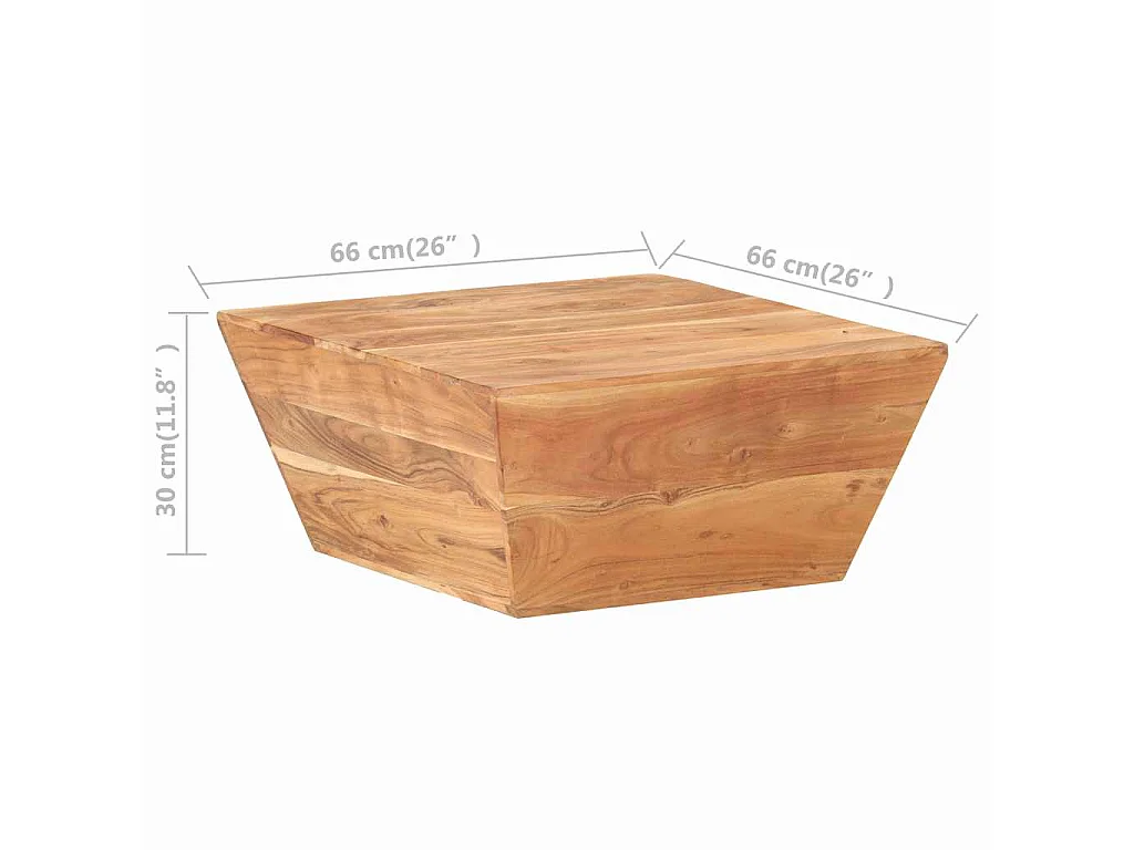 Couchtisch V-Form 66x66x30 cm Akazie Massivholz