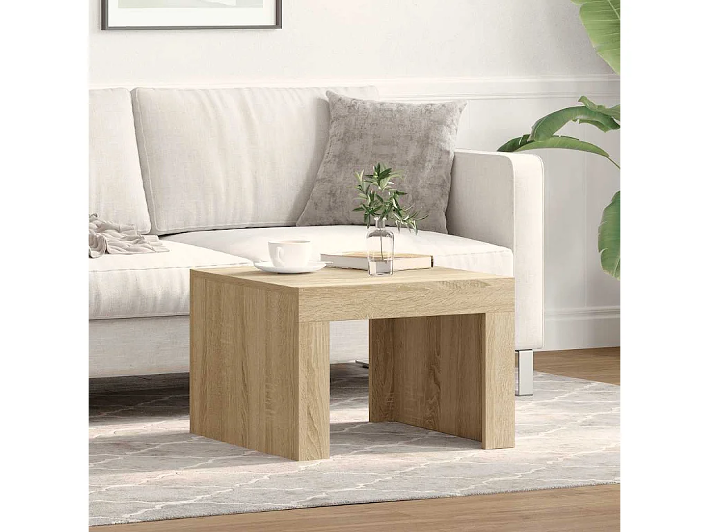 Salontafel 50x50x35 cm bewerkt hout sonoma eikenkleurig