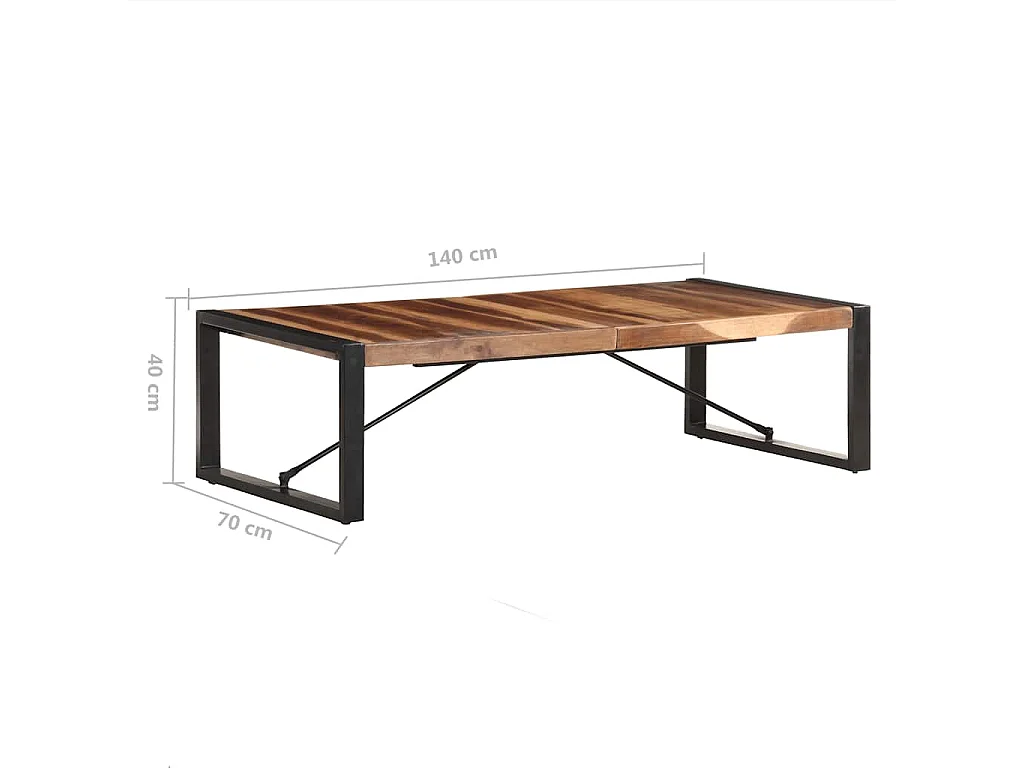 Salontafel 140x70x40 cm massief hout