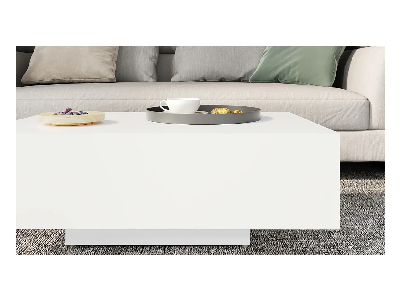 Salontafel 85x55x31 cm bewerkt hout wit