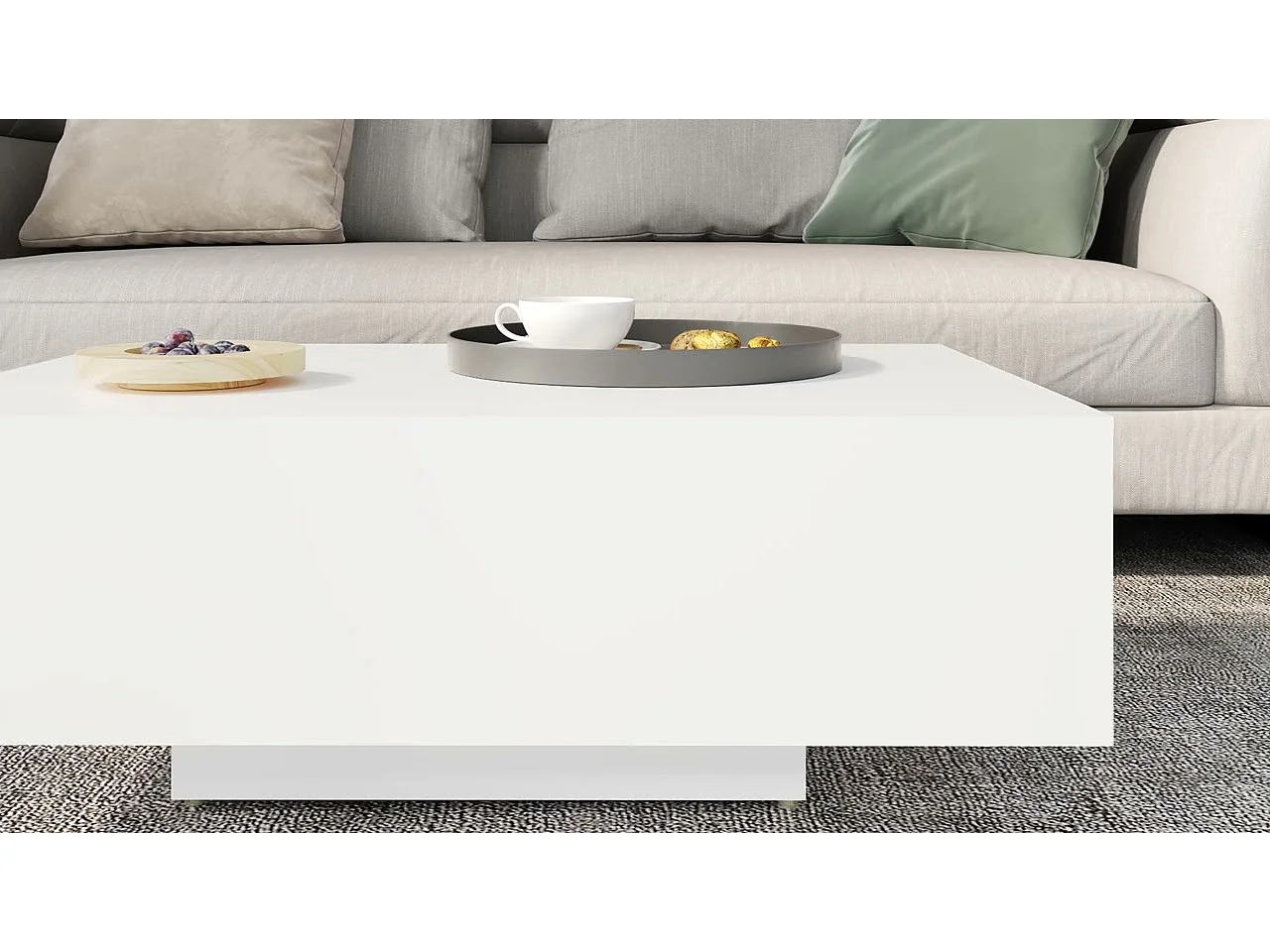 Table basse Blanc 85x55x31 cm Bois d'ingénierie