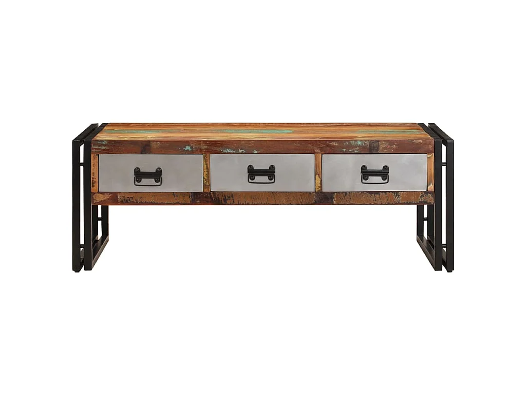 Table basse avec 3 tiroirs Bois de récupération 100x50x35 cm