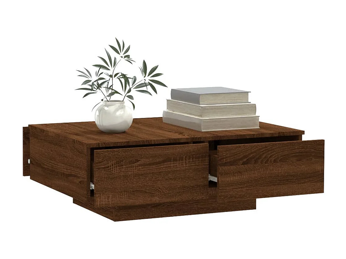 Salontafel 90x60x31 cm bewerkt hout bruin eikenkleur