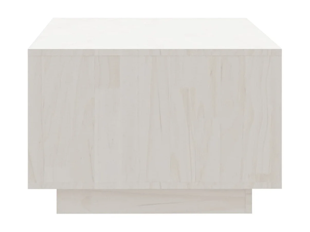 Table basse blanc 110x50x33,5 cm bois de pin massif