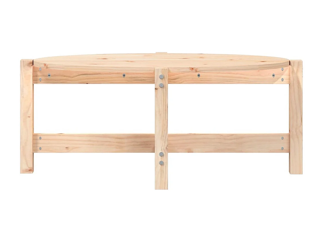 Tavolino da Salotto 87x48x35 cm in Legno Massello di Pino