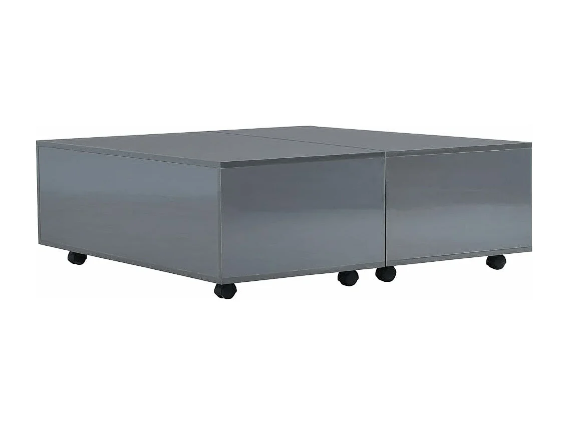 Table basse Gris brillant 100x100x35 cm