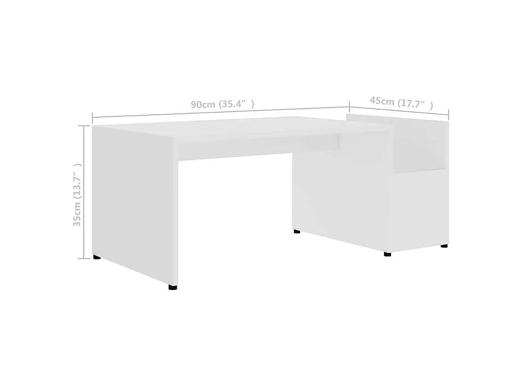 Mesa de centro 90x45x35 cm derivados de madeira branco