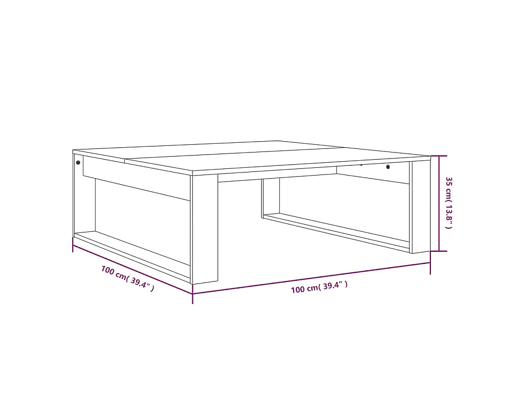 Tavolino Salotto Grigio Sonoma 100x100x35 cm Legno Multistrato