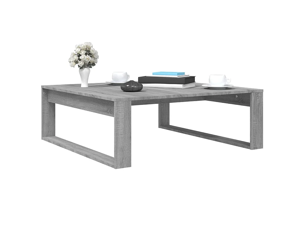 Tavolino Salotto Grigio Sonoma 100x100x35 cm Legno Multistrato