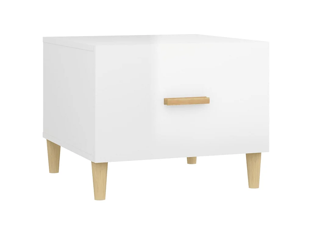 Couchtisch Hochglanz-Weiß 50x50x40 cm Holzwerkstoff