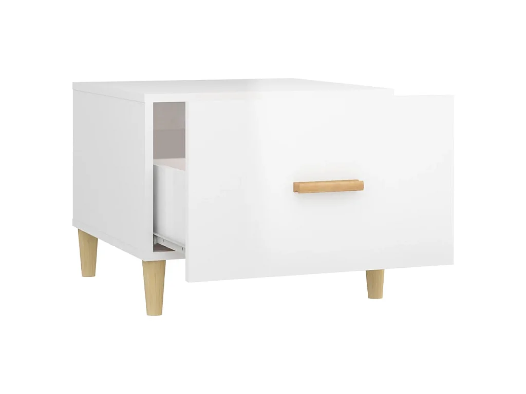 Couchtisch Hochglanz-Weiß 50x50x40 cm Holzwerkstoff