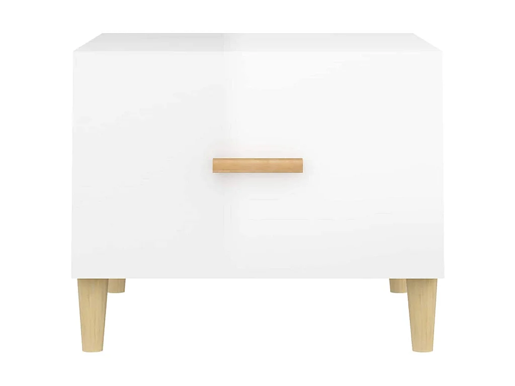 Table basse Blanc brillant 50x50x40 cm Bois d'ingénierie