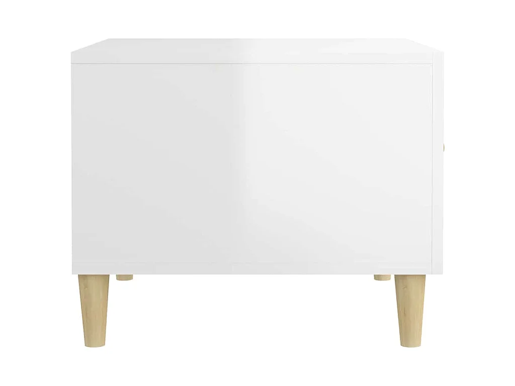 Table basse Blanc brillant 50x50x40 cm Bois d'ingénierie