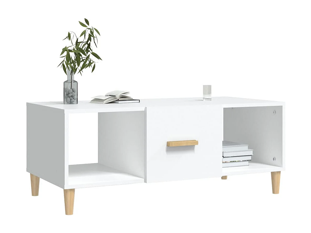 Mesa de centro 102x50x40 cm madeira processada branco