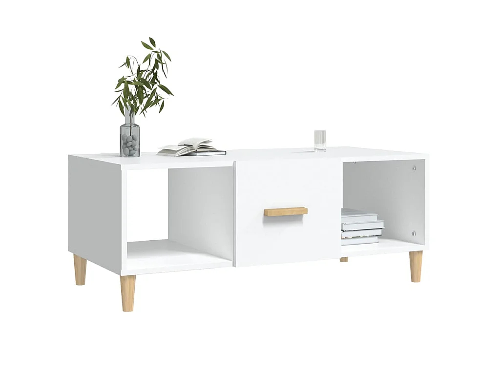 Salontafel 102x50x40 cm bewerkt hout wit