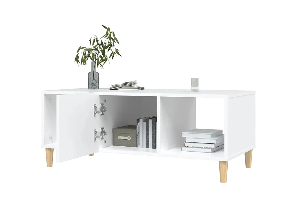 Salontafel 102x50x40 cm bewerkt hout wit