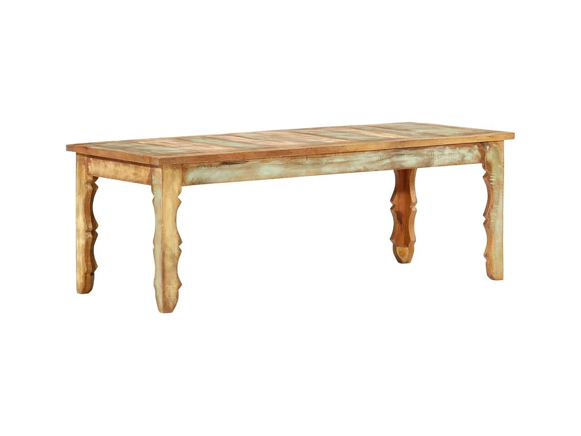 Mesa de centro de madera maciza reciclada 110x50x40 cm