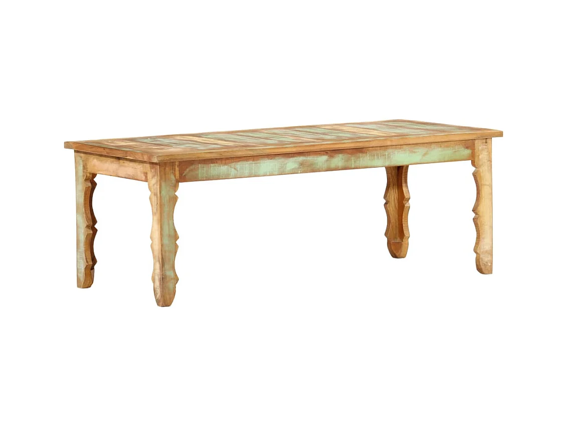 Mesa de centro de madera maciza reciclada 110x50x40 cm