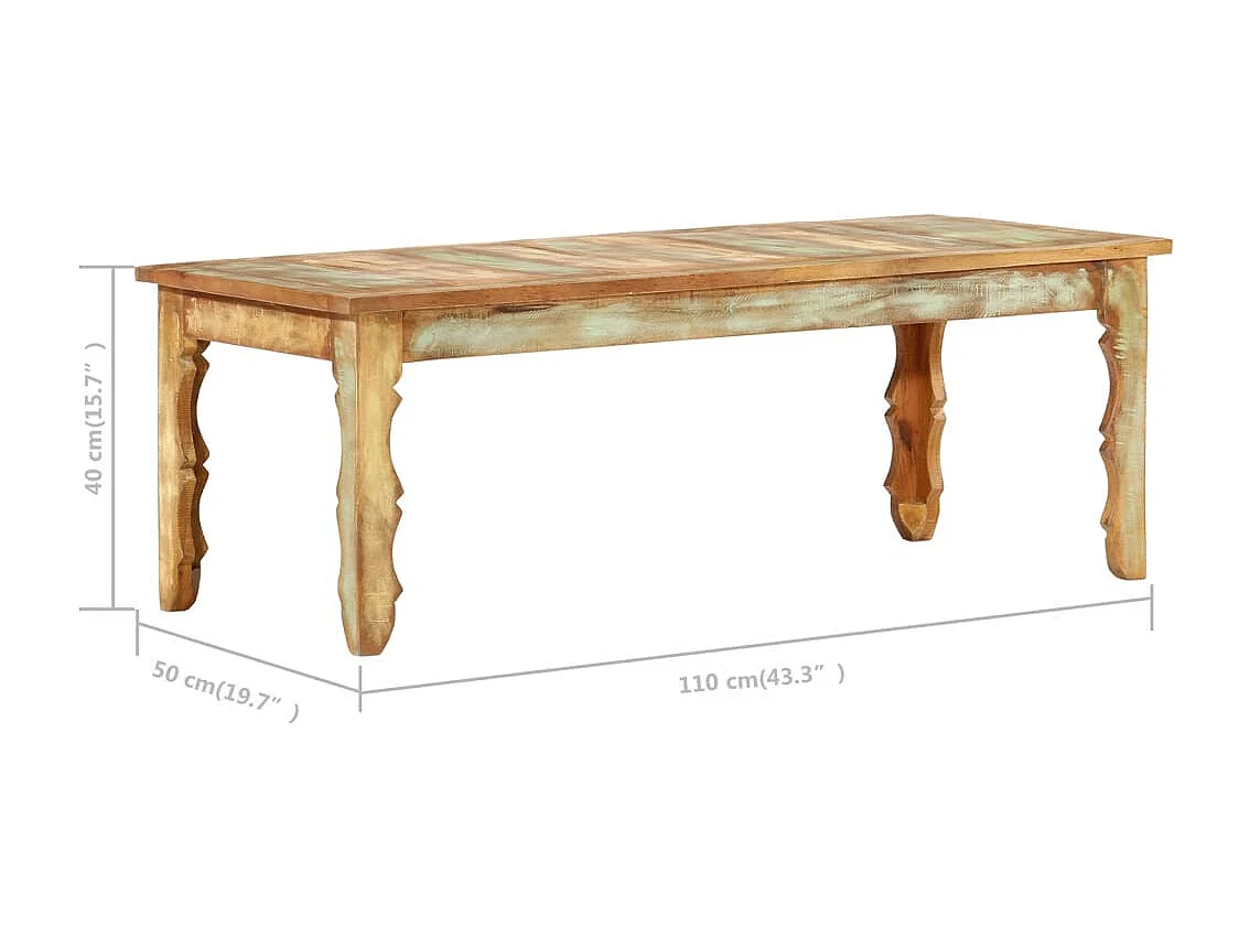 Table basse 110x50x40 cm Bois de récupération solide