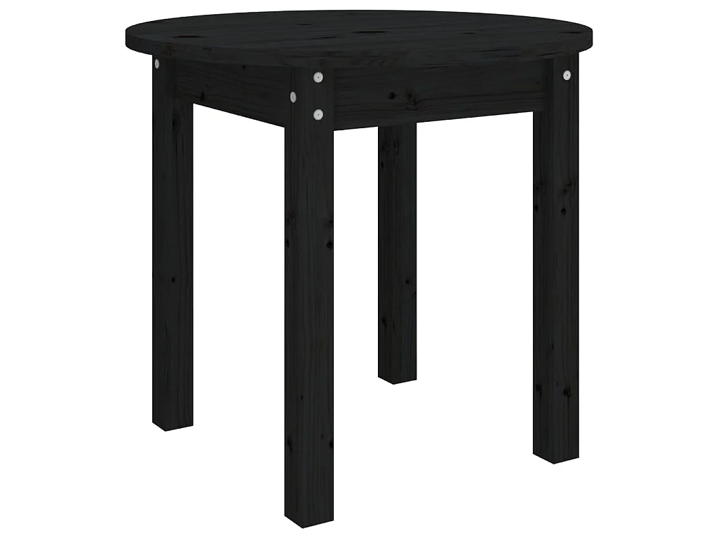 Table basse Noir Ø 45x40 cm Bois massif de pin