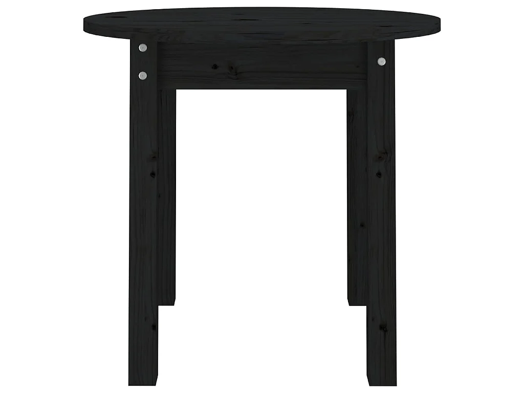 Table basse Noir Ø 45x40 cm Bois massif de pin