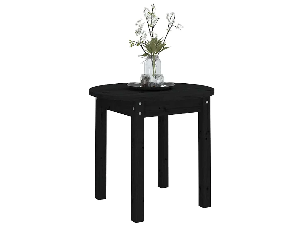 Salontafel Ø 45x40 cm massief grenenhout zwart
