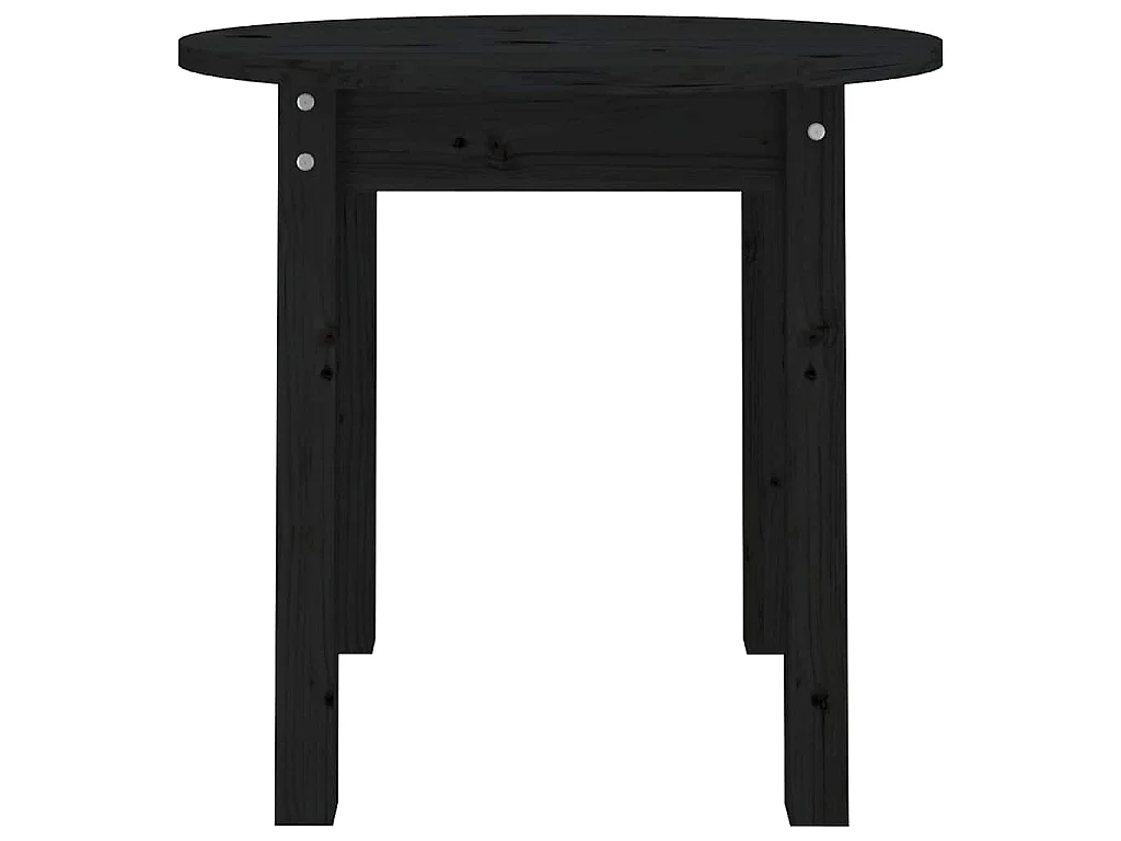 Tavolino da Salotto Nero Ø 45x40 cm in Legno Massello di Pino