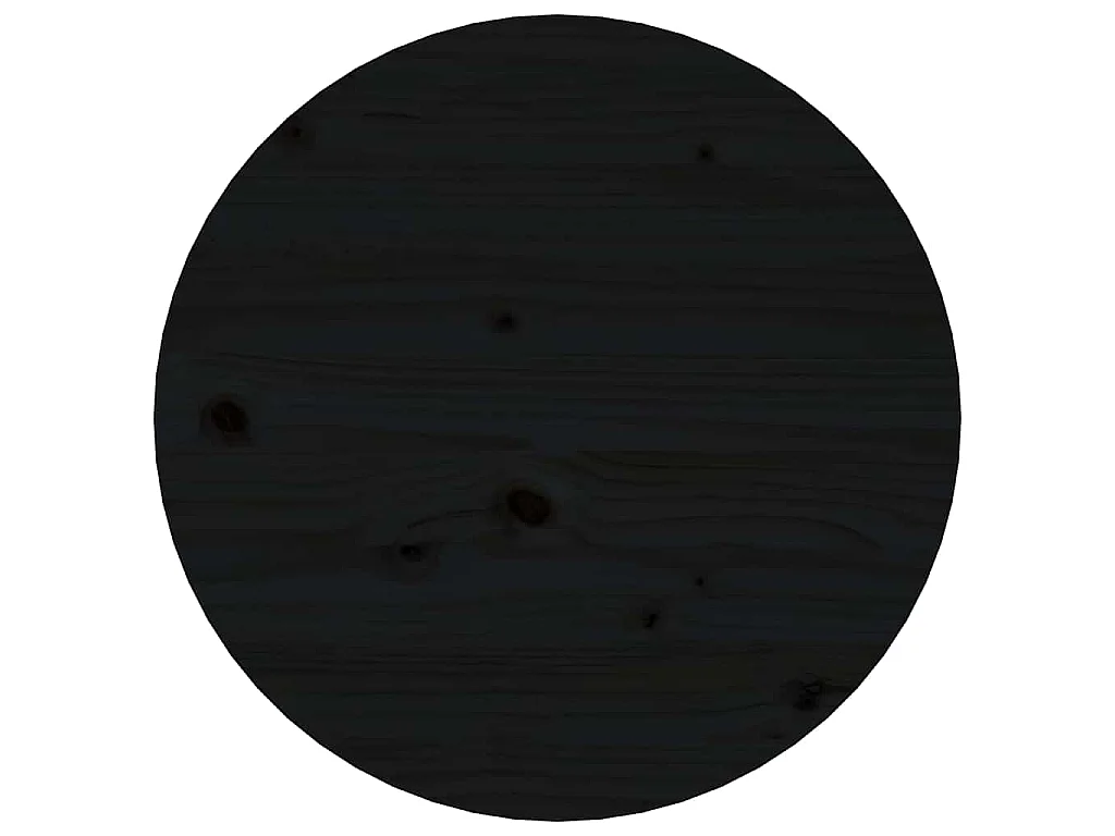 Tavolino da Salotto Nero Ø 45x40 cm in Legno Massello di Pino