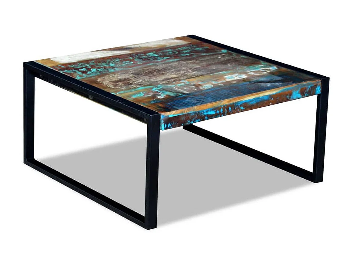 Table basse Bois de récupération massif 80x80x40 cm