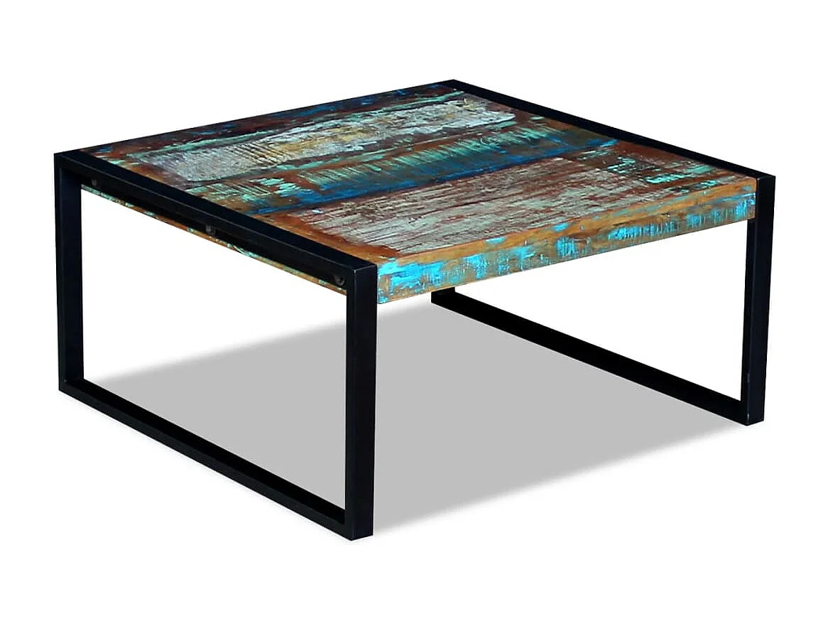 Table basse Bois de récupération massif 80x80x40 cm
