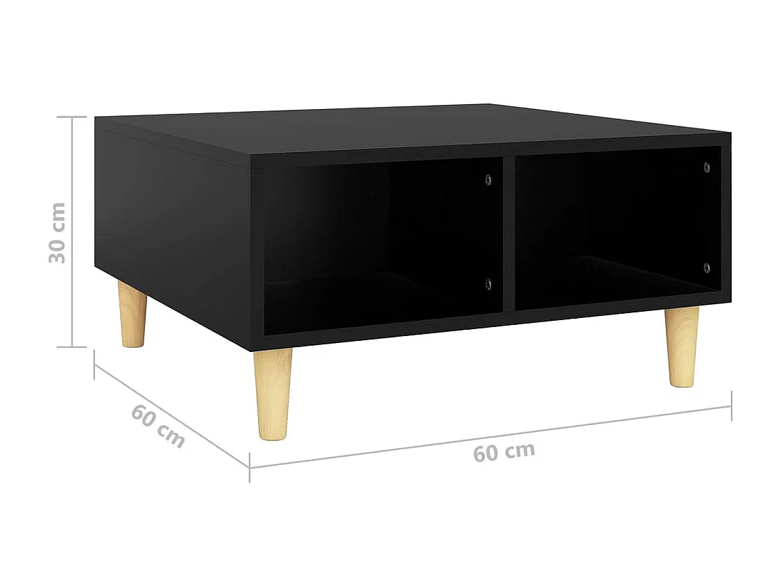 Salontafel 60x60x30 cm bewerkt hout zwart