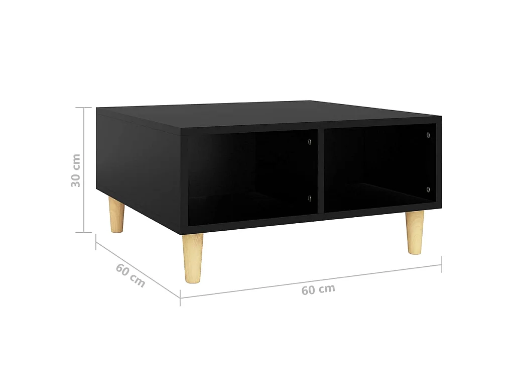 Salontafel 60x60x30 cm bewerkt hout zwart