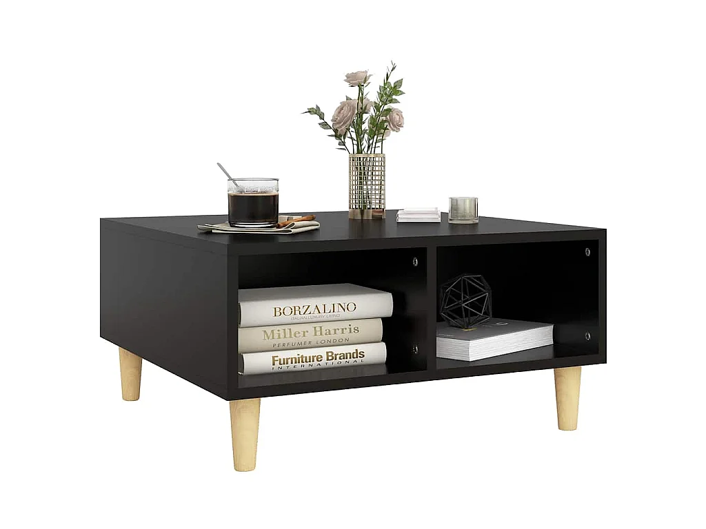 Table basse noir 60x60x30 cm bois d'ingénierie