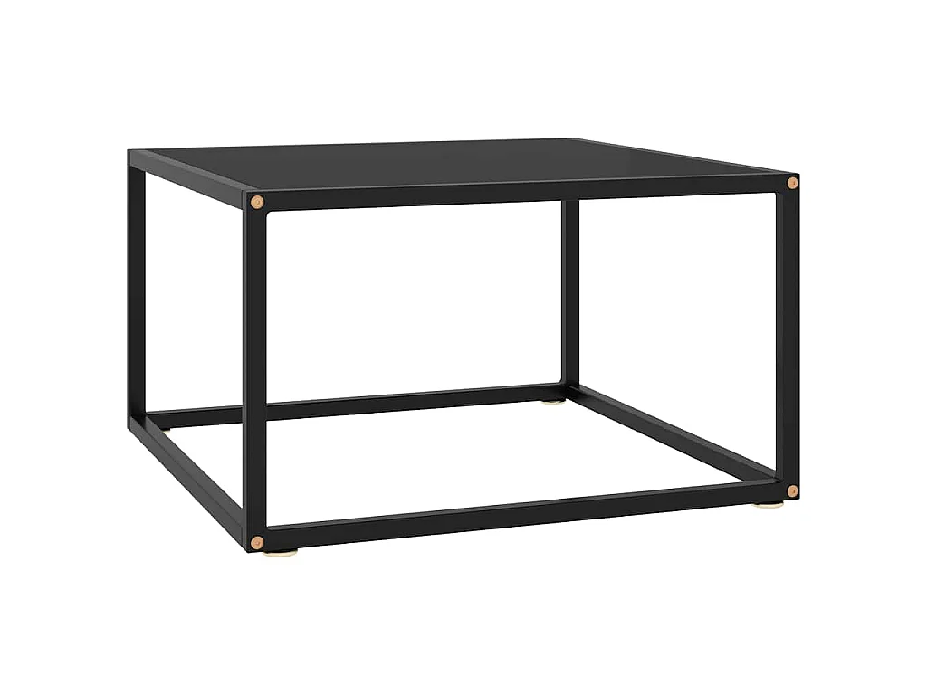 Table basse Noir avec verre noir 60x60x35 cm