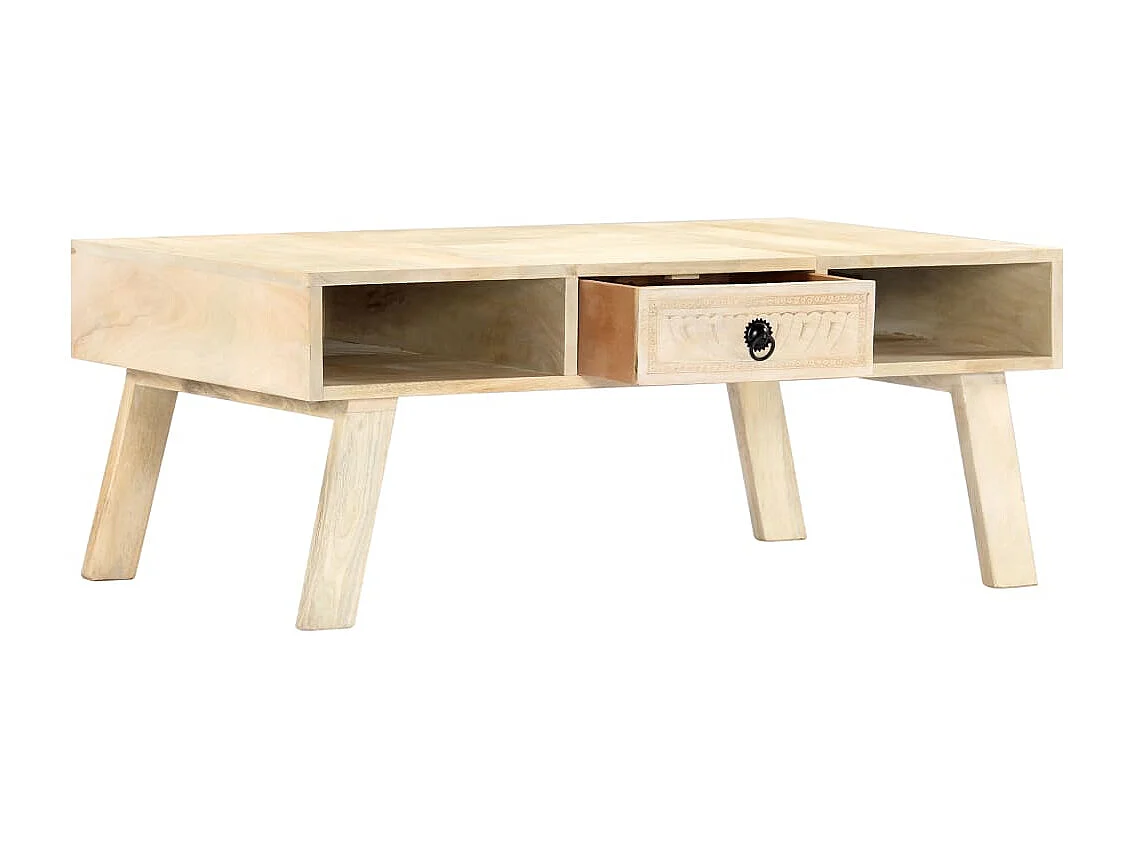 Tavolino da Salotto 100x60x40cm in Legno Massello di Mango