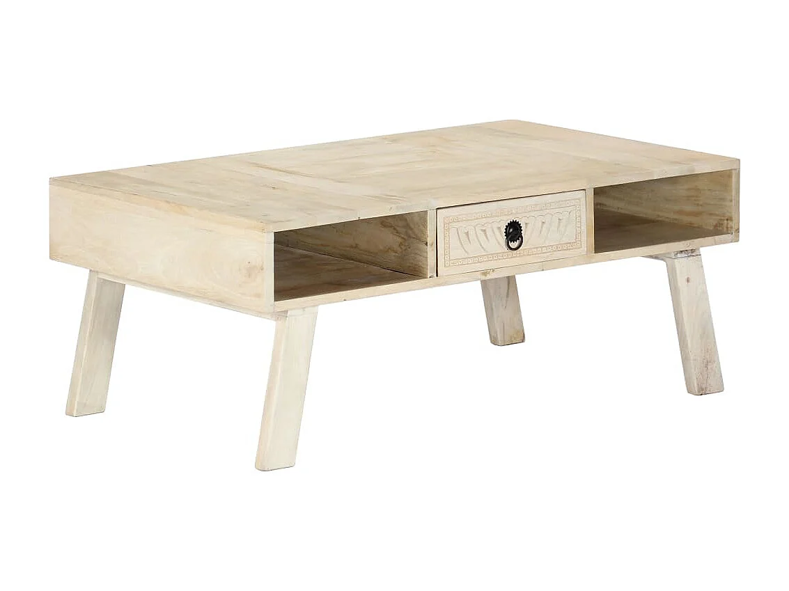 Tavolino da Salotto 100x60x40cm in Legno Massello di Mango