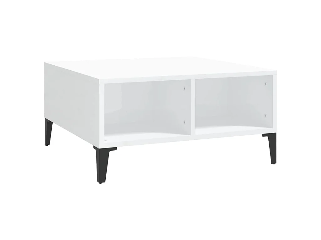 Table basse blanc brillant 60x60x30 cm bois d'ingénierie