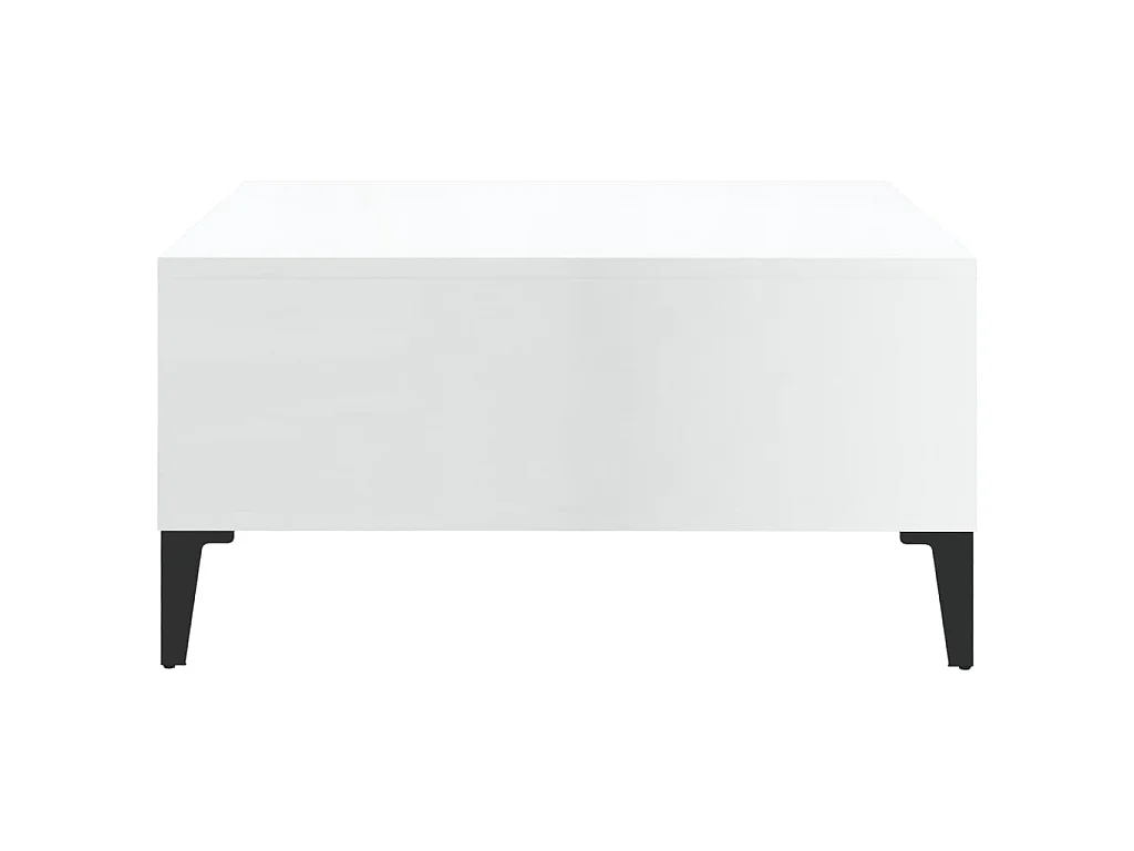 Table basse blanc brillant 60x60x30 cm bois d'ingénierie