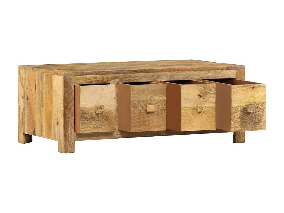 Table basse avec 4 tiroirs 90x50x35 cm Bois solide de manguier