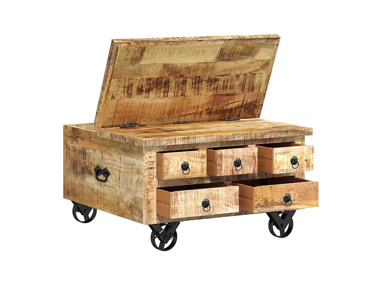 Table basse Bois de manguier brut 70 x 70 x 40 cm