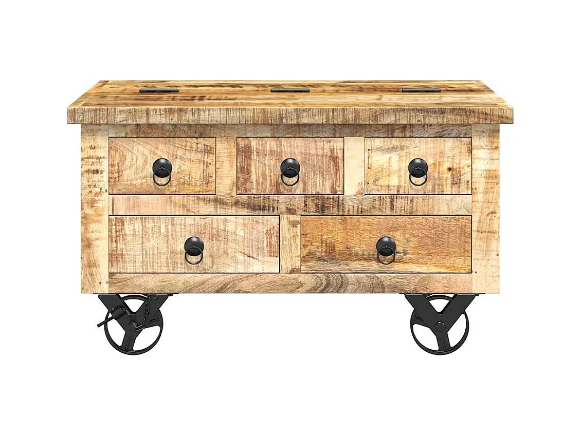 Table basse Bois de manguier brut 70 x 70 x 40 cm