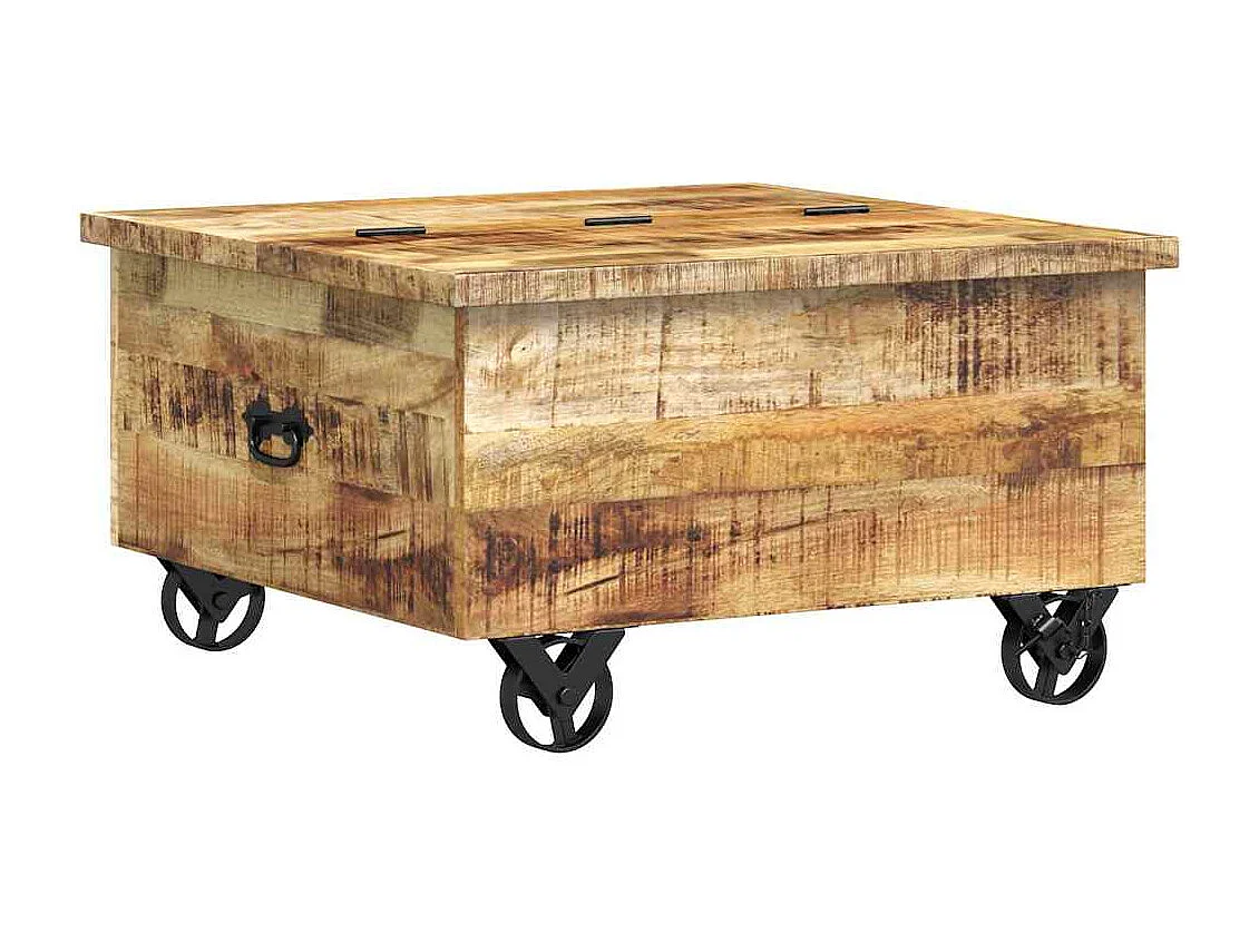 Table basse Bois de manguier brut 70 x 70 x 40 cm