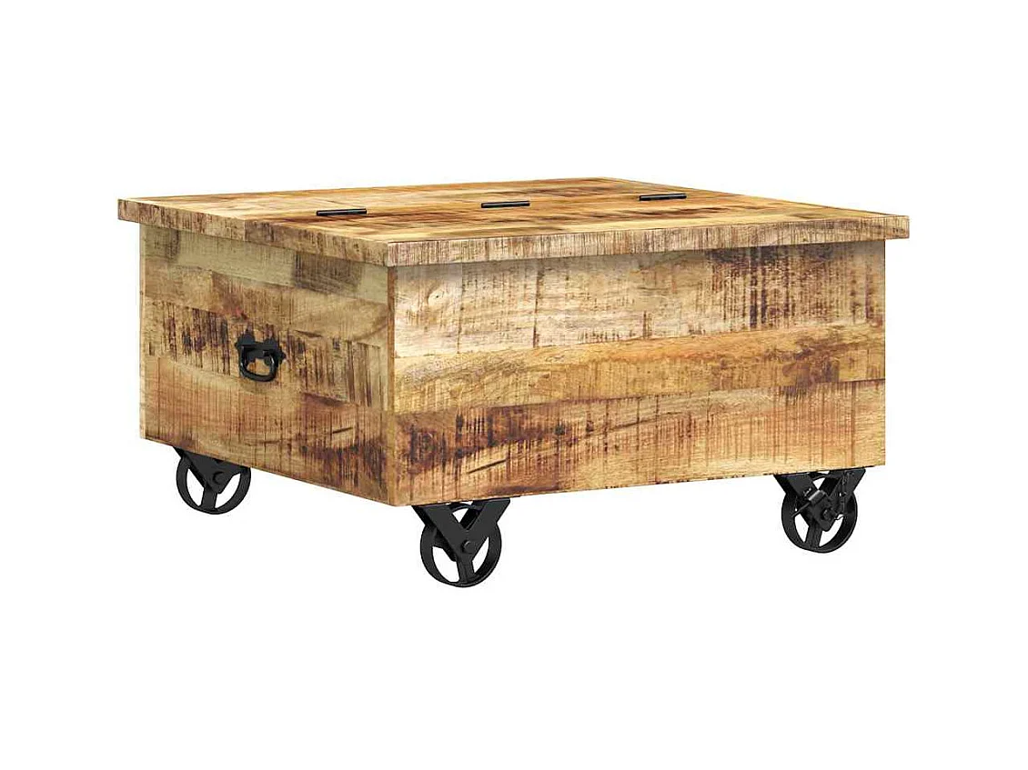 Salontafel 70x70x40 cm ruw mangohout