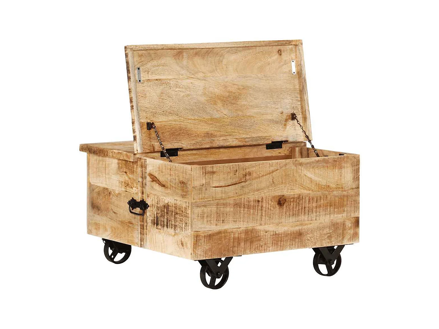 Salontafel 70x70x40 cm ruw mangohout